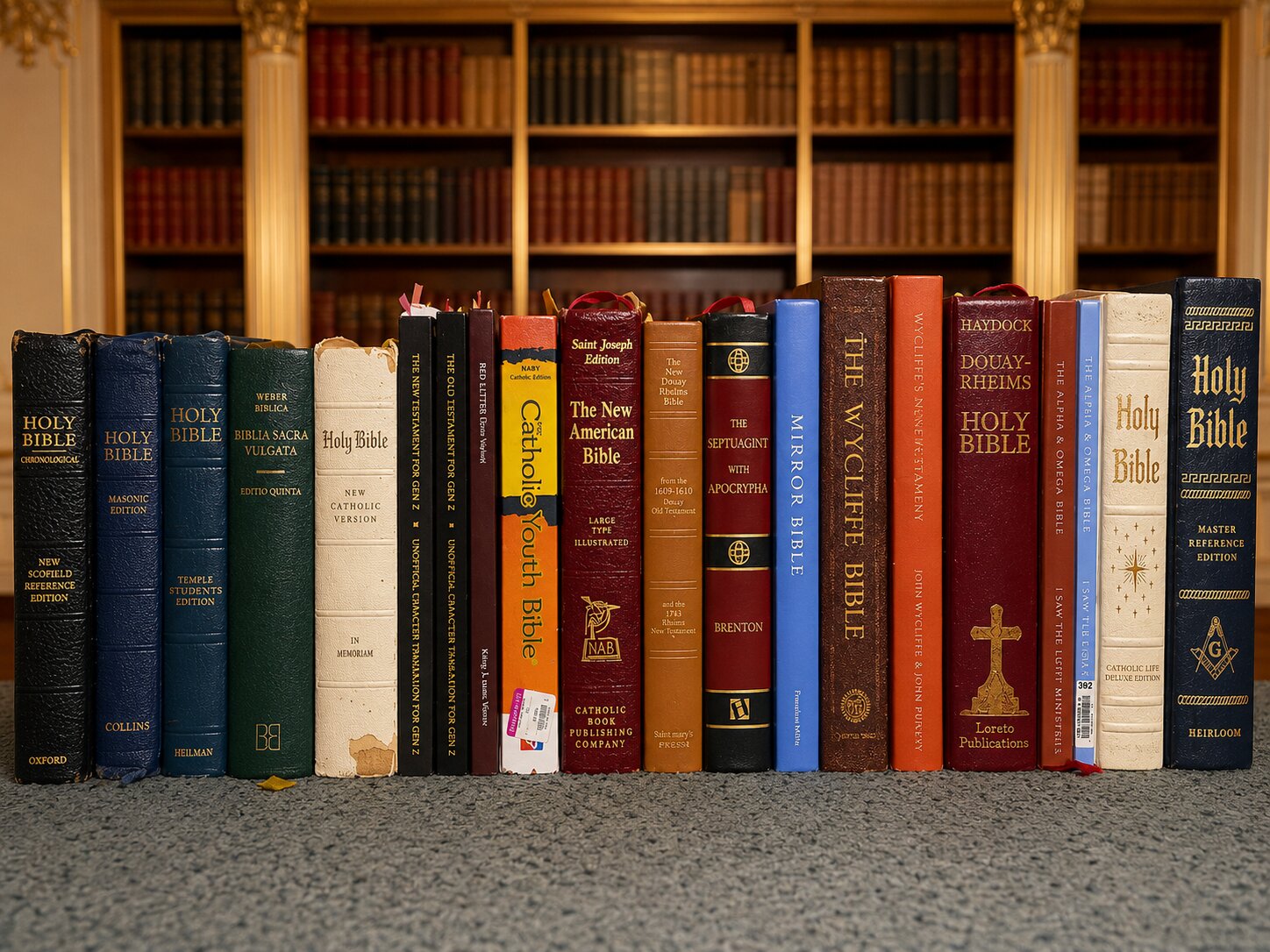 Collection of Bible translations and editions used for Scripture study at Jesus Table Christian Fellowship.